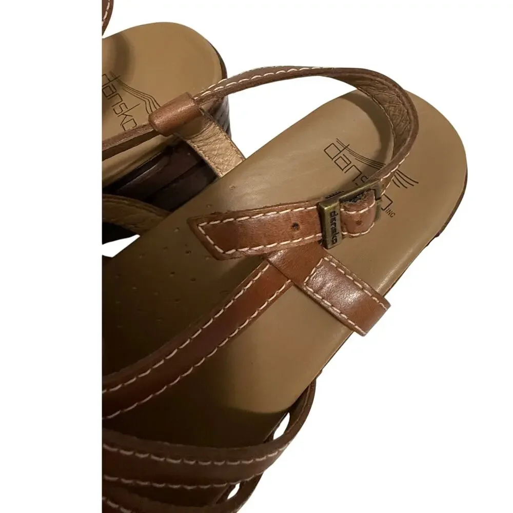 Dansko Moriah Chestnut Brown Heeled Sandals - Size 10.5 - NEW